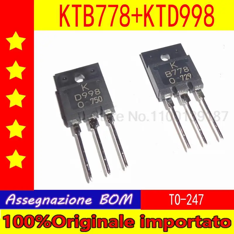 100%Originale importato 10 sets of KTB778 KTD998 TO-3PF audio power amplifier B778 D998 power transistor 2SB778 2SD998
100%Originale importato 10 sets of KTB778 KTD998 TO-3PF audio power amplifier B778 D998 power transistor 2SB778 2SD998