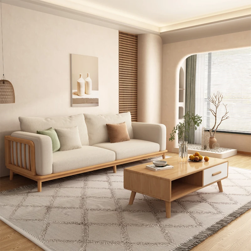 Cream style solid wood fabric sofa modern simple three-seater small living room Nordic Japanese style log style sofa
Cream style solid wood fabric sofa modern simple three-seater small living room Nordic Japanese style log style sofa