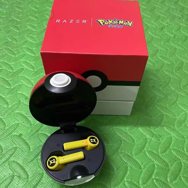 

Спортивные Беспроводные наушники Pokemon Pikachu Razer, Bluetooth 5,0, шумоподавление, микрофон с сенсорным управлением, универсальные подарки