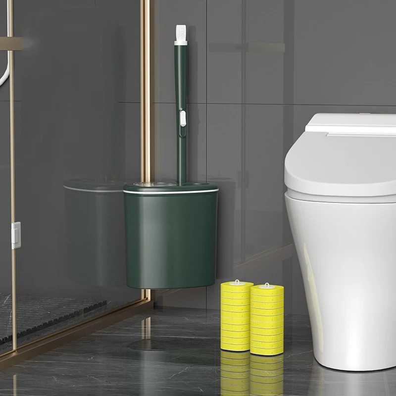 Disposable Toilet Brush, Throwaway Head with Cleaning Liquid White Storage Container Cleaning Supplies Bathroom Accessories Set
Disposable Toilet Brush, Throwaway Head with Cleaning Liquid White Storage Container Cleaning Supplies Bathroom Accessories Set