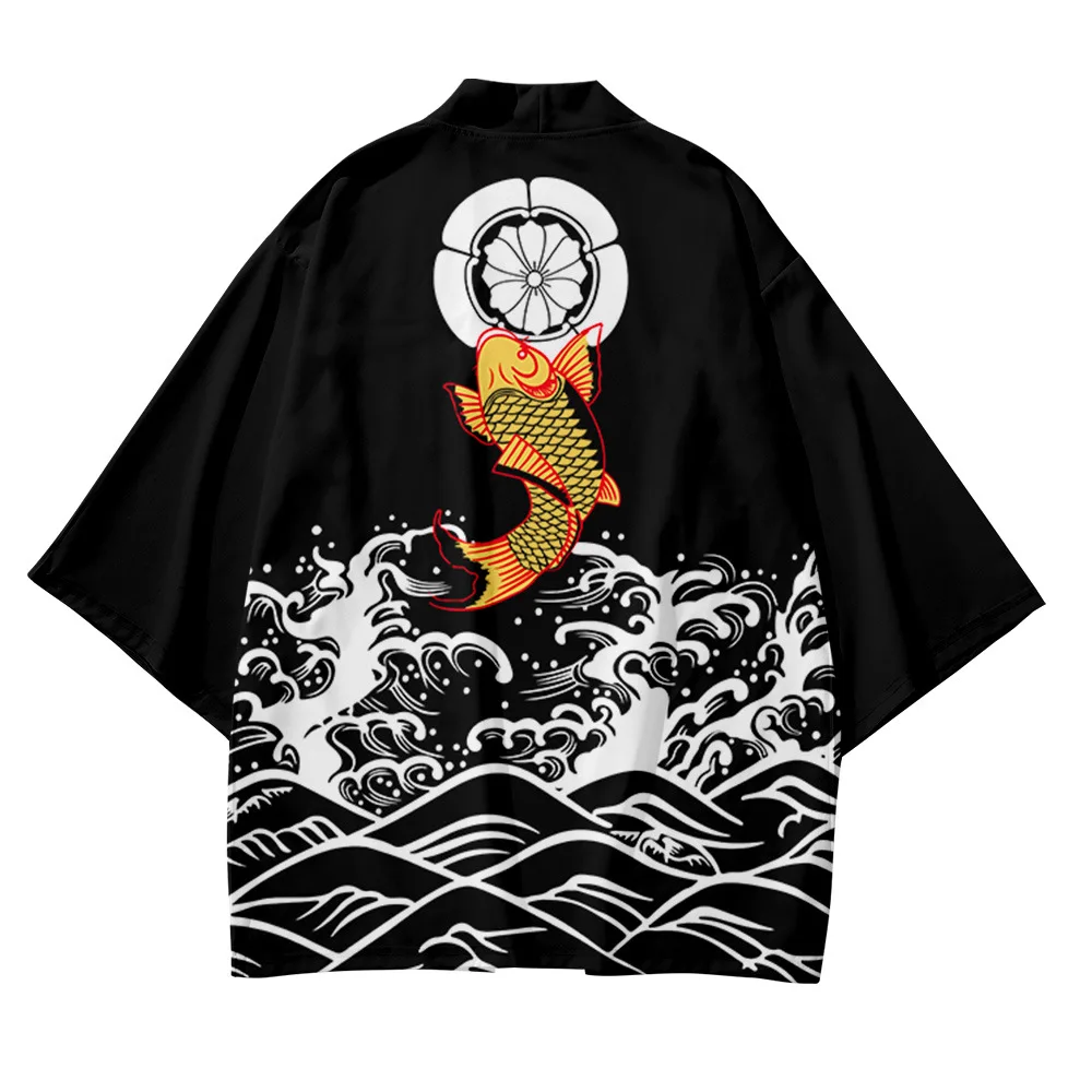 Trendy Popular Shirt Wave Carp Printed Japanese Samurai Kimono Cardigan girls Boy Cosplay Yukata Robe Pants Set Boy kimono beach
Trendy Popular Shirt Wave Carp Printed Japanese Samurai Kimono Cardigan girls Boy Cosplay Yukata Robe Pants Set Boy kimono beach