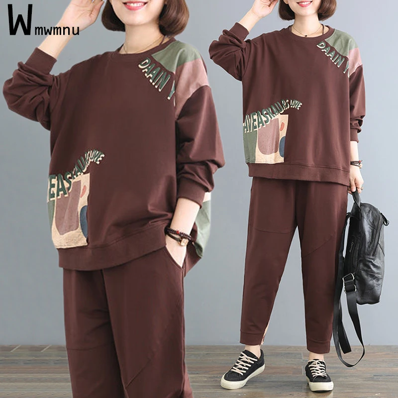 Spring Women Letter Printed Baggy Casual 2 Piece Sets Ladies O Neck Full Sleeve T-shirt and High Waist Harem Pants Tracksuits
Spring Women Letter Printed Baggy Casual 2 Piece Sets Ladies O Neck Full Sleeve T-shirt and High Waist Harem Pants Tracksuits