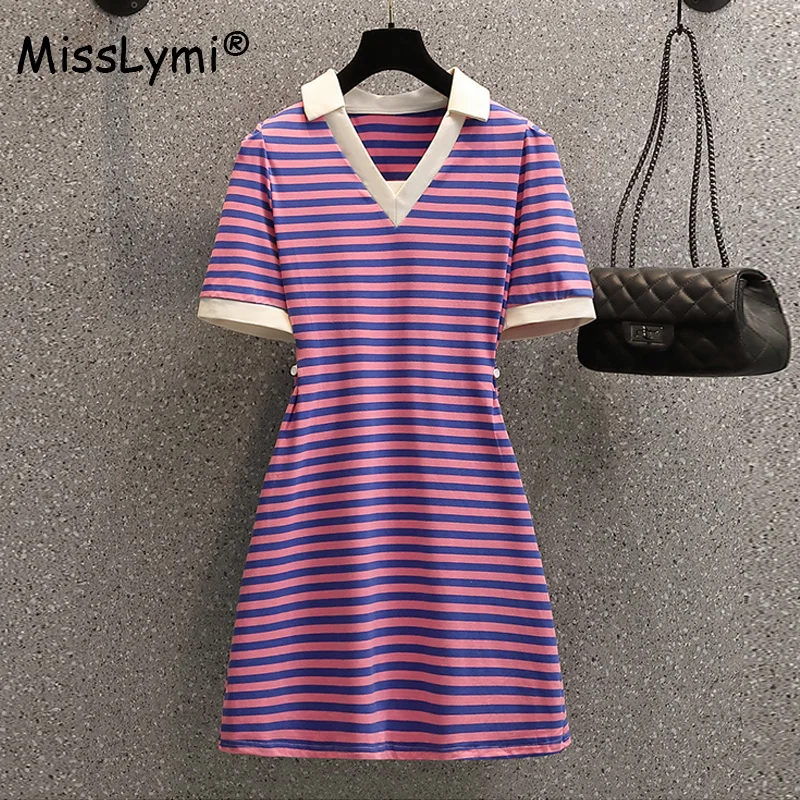 Big Size Women Stripes Knit Cotton Dress Summer 2022 Fashion V-Neck Puff Short Sleeve High Waist Korean Casual T shirt Dresses
Big Size Women Stripes Knit Cotton Dress Summer 2022 Fashion V-Neck Puff Short Sleeve High Waist Korean Casual T shirt Dresses