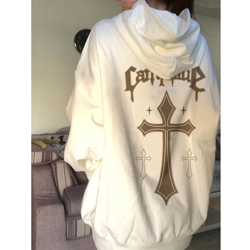 Retro Cross Hoodies for Women European And American Ins Oversized Female Sweatshirts Warm Autumn Winter Thickening Women Hoodie
Retro Cross Hoodies for Women European And American Ins Oversized Female Sweatshirts Warm Autumn Winter Thickening Women Hoodie