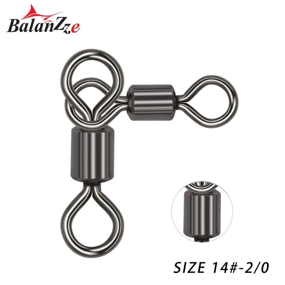 Balanzze 50pcs Fishing Swivel 3 Way Connector Strong Power Rolling Swivel Stainless Steel Connector Solid Ring Barrel Bearing
Balanzze 50pcs Fishing Swivel 3 Way Connector Strong Power Rolling Swivel Stainless Steel Connector Solid Ring Barrel Bearing