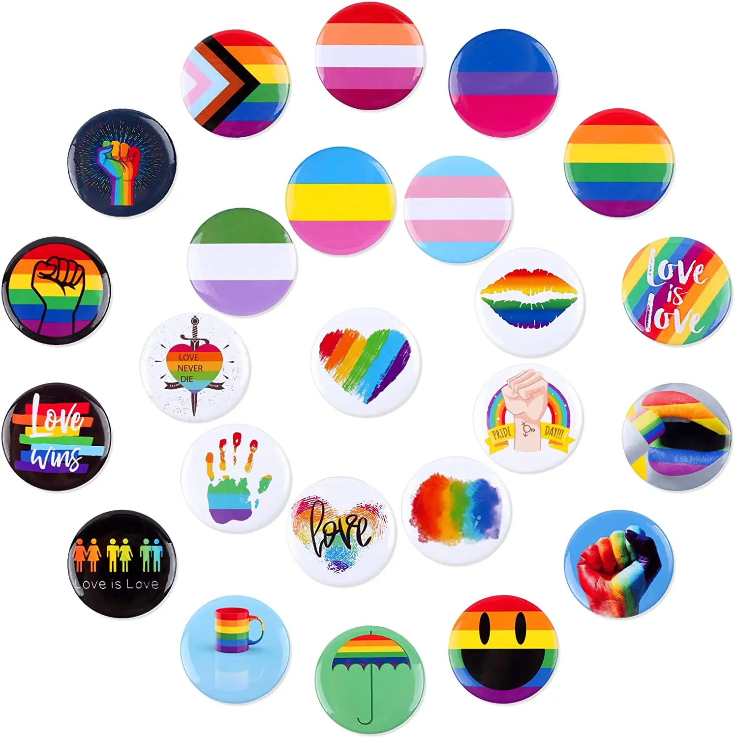 24 Pcs Pride Pins Brooch Pins Round Rainbow Buttons Gay Pride Pins Pride Party Favors LGBT Lapel Pins for Clothes Backpacks Hats
24 Pcs Pride Pins Brooch Pins Round Rainbow Buttons Gay Pride Pins Pride Party Favors LGBT Lapel Pins for Clothes Backpacks Hats