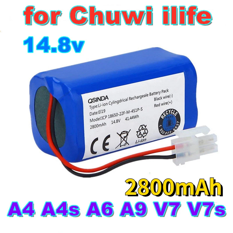 

Upgrade100% original Rechargeable Battery 14.8v robotic vacuum cleaner accessories parts for Chuwi ilife A4 A4s A6 A9 V7 V7s