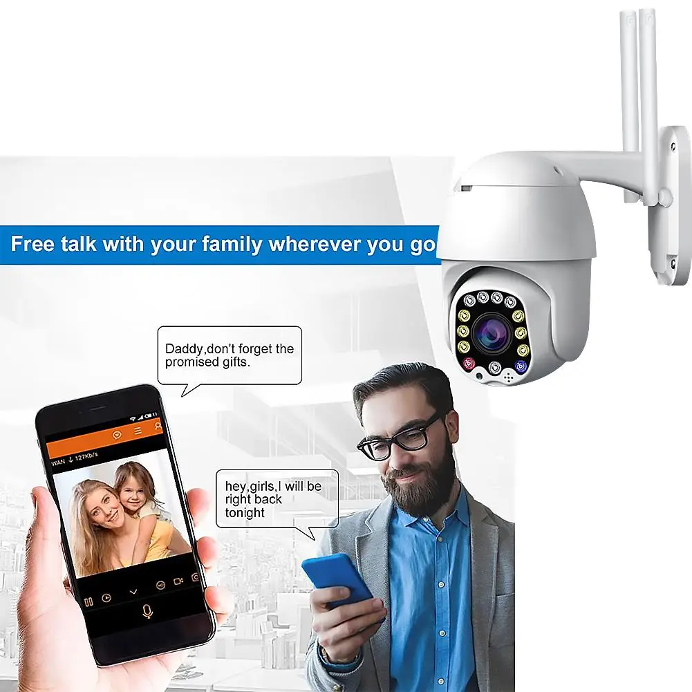 Outdoor WiFi Camera PTZ IP Camera 1080p High Speed Spherical Top High Definition CMOS 2MP HD Monitor Home Security Surveilance
Outdoor WiFi Camera PTZ IP Camera 1080p High Speed Spherical Top High Definition CMOS 2MP HD Monitor Home Security Surveilance