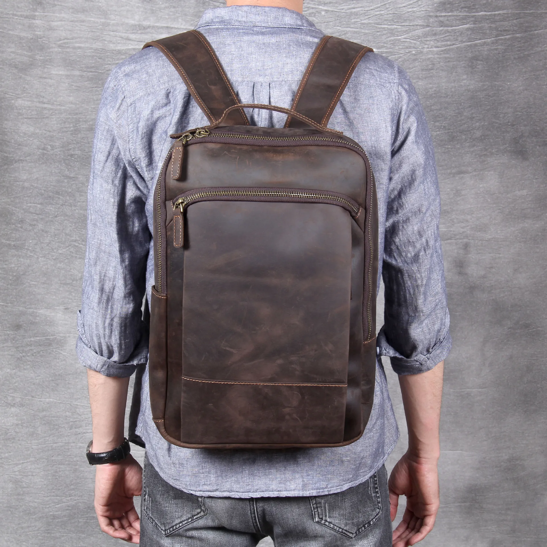 Genuine Leather Backpack Men Retro 15 Inch Laptop Backpack Waterproof Notebook Rucksack Business Travel Bag Pack For Male
Genuine Leather Backpack Men Retro 15 Inch Laptop Backpack Waterproof Notebook Rucksack Business Travel Bag Pack For Male