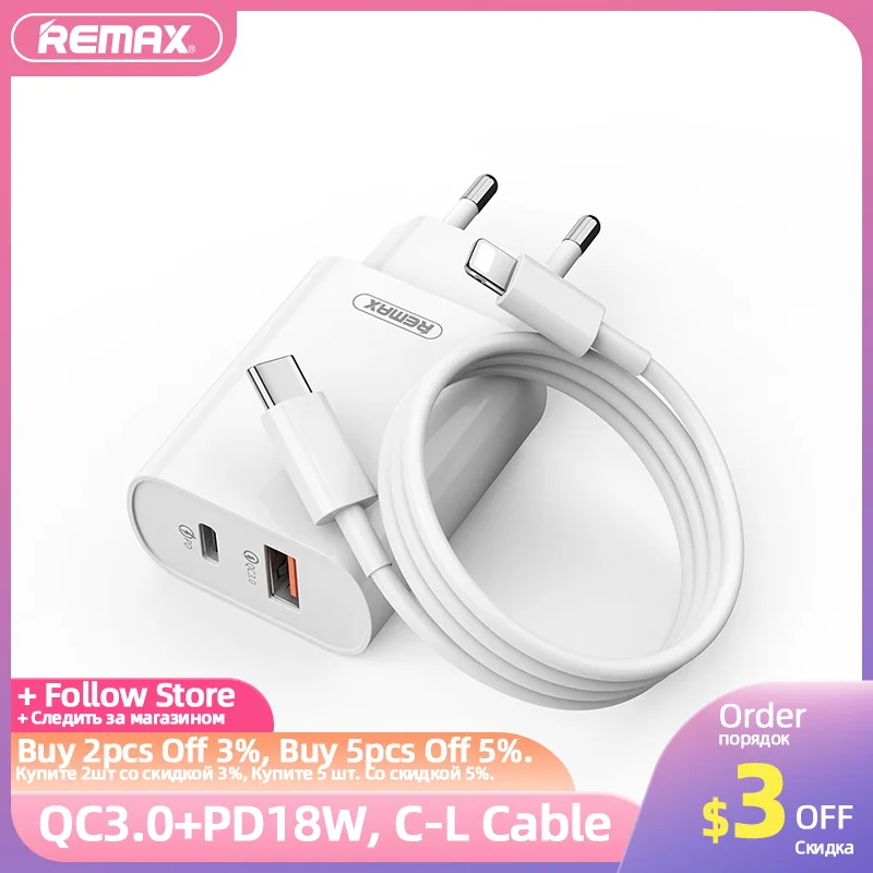 REMAX USB Phone Charger Fast Charge QC3.0 PD 18W Type C To Lightning Cable Charging Adapter Unit for IPhone 12 13 Xiaomi Samsung
REMAX USB Phone Charger Fast Charge QC3.0 PD 18W Type C To Lightning Cable Charging Adapter Unit for IPhone 12 13 Xiaomi Samsung