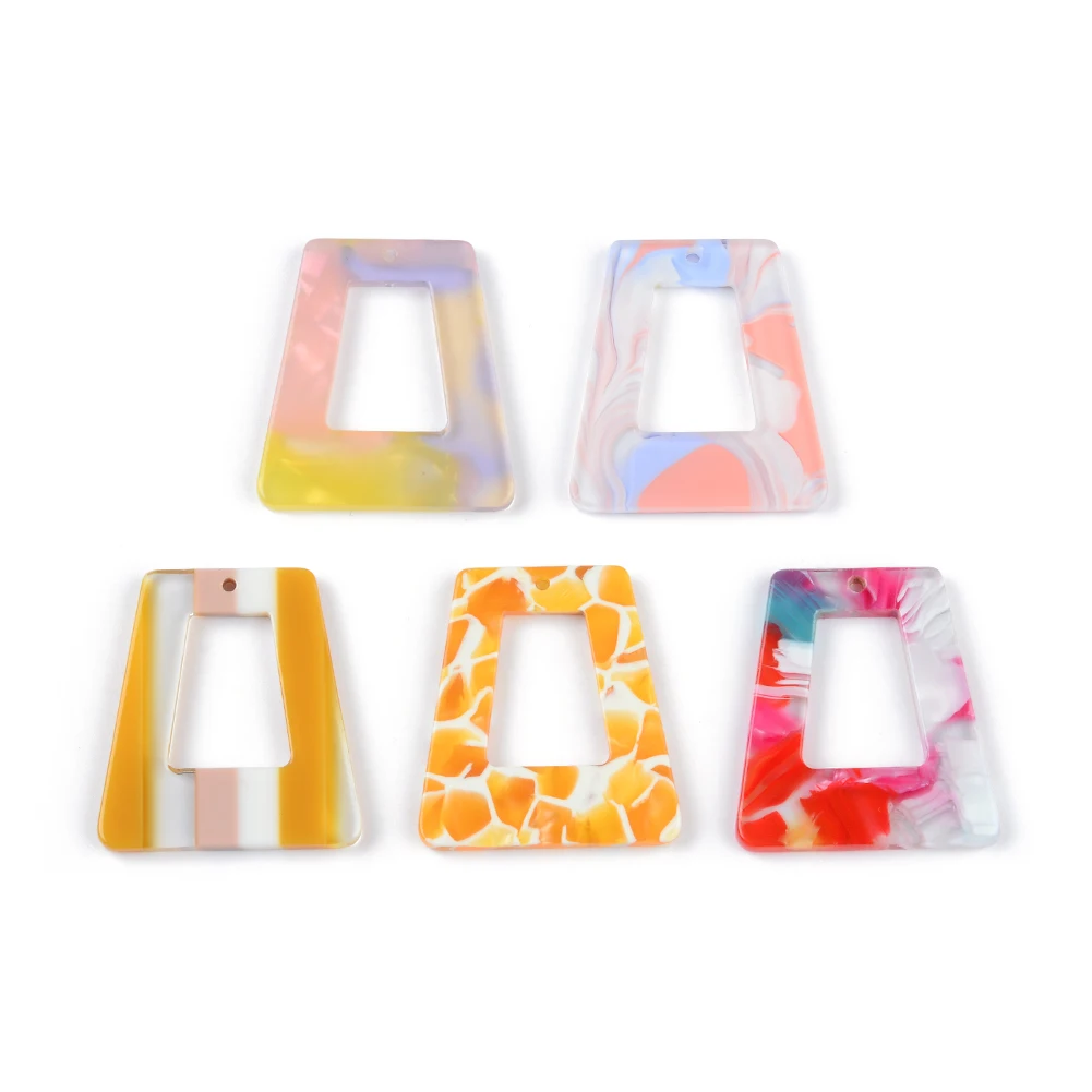6pcs/lots Colorful Hollow Out Trapezoid Acrylic Pendants Jewelry Accessories Handmades Fashion For DIY Earrings Component 
6pcs/lots Colorful Hollow Out Trapezoid Acrylic Pendants Jewelry Accessories Handmades Fashion For DIY Earrings Component
