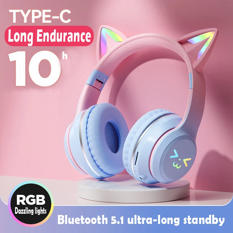 Cat's Ears Headset RGB Light Smile Face TWS Headset Gradient New Headphone Pink Little Girl Earphone Gift Suitable for Any Phone
Cat's Ears Headset RGB Light Smile Face TWS Headset Gradient New Headphone Pink Little Girl Earphone Gift Suitable for Any Phone