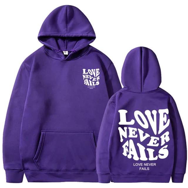 Love Never Fails Print Letter Hoodies Men/Women Sweatshirt Black Autumn Vintage Oversized Harajuku Loose Tops Casual Pullovers
Love Never Fails Print Letter Hoodies Men/Women Sweatshirt Black Autumn Vintage Oversized Harajuku Loose Tops Casual Pullovers