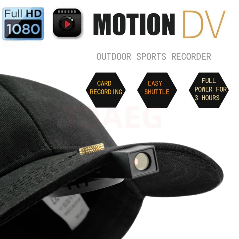

1080P HD Baseball Hat Cap Camera for Riding Fishing One-click Recording Adjustable Golf Sun Gorras Sport DV DVR Mini Action Cam