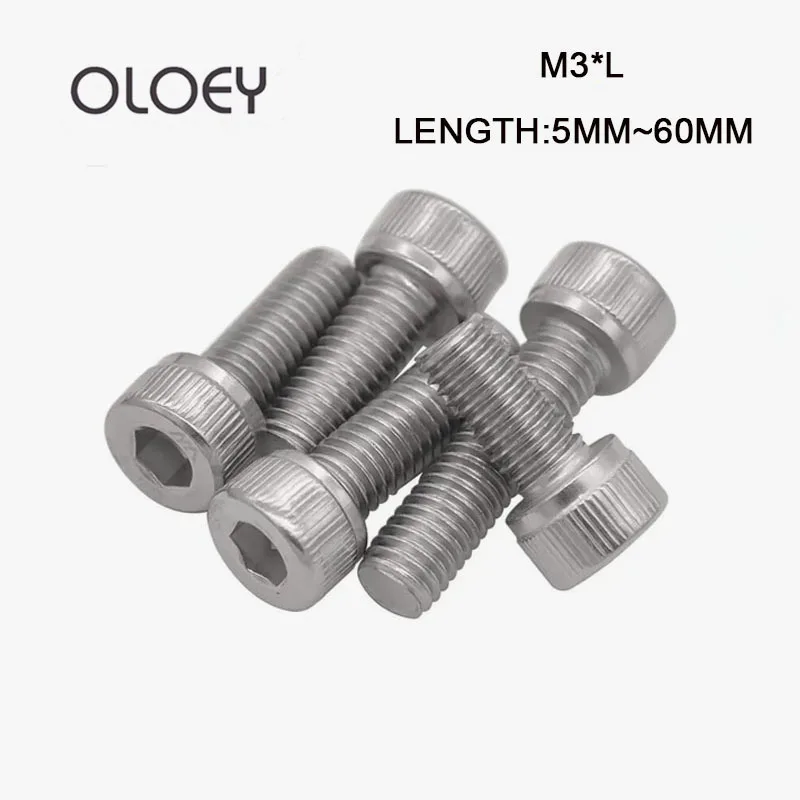 10~100 PCS DIN912 M3*L Length:5mm-60mm A2-70 304 Stainless Steel SOCKET Head Screws With Corrosion Resistance And High Quality
10~100 PCS DIN912 M3*L Length:5mm-60mm A2-70 304 Stainless Steel SOCKET Head Screws With Corrosion Resistance And High Quality