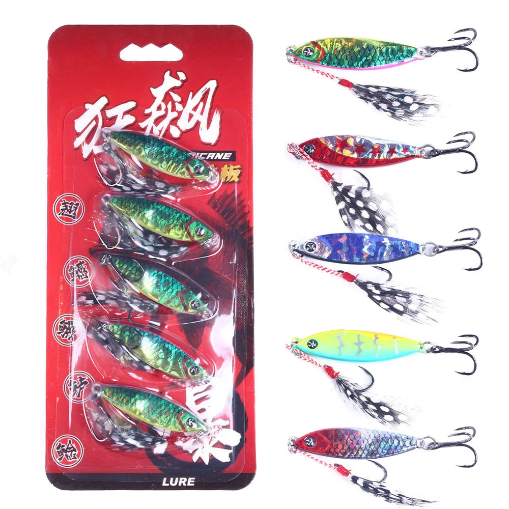 5pcs Jigging Fishing Lures 10# Slow Pitch Metal Jig Lures 10g Flat Fall Hard Bait With Treble Hook for Saltwater Fishing Dropshi
5pcs Jigging Fishing Lures 10# Slow Pitch Metal Jig Lures 10g Flat Fall Hard Bait With Treble Hook for Saltwater Fishing Dropshi