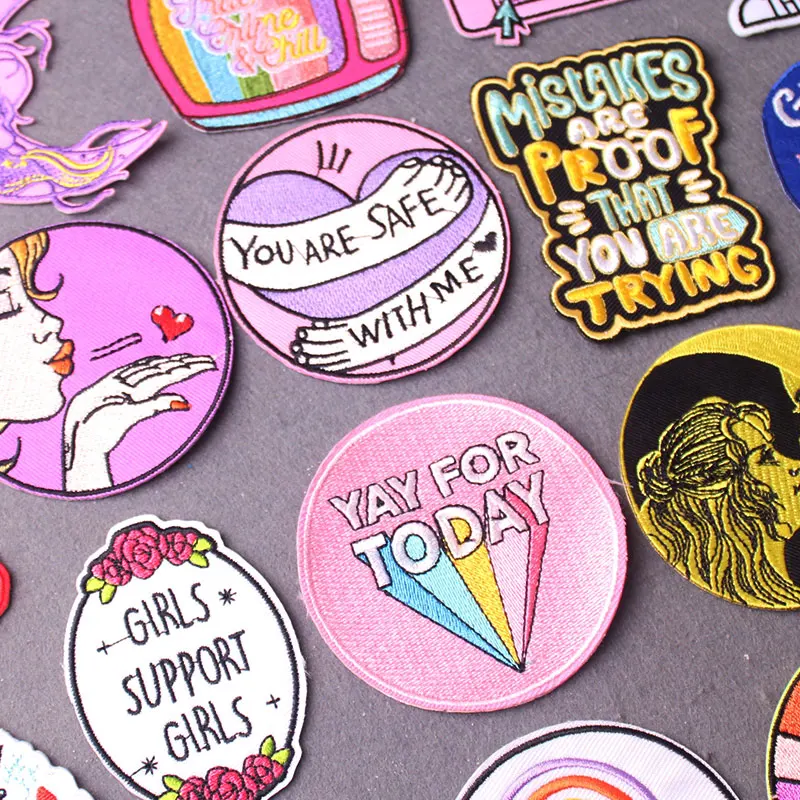 Positive Letters Patch Iron On Patches For Clothing Thermoadhesive Patches DIY Girl Power Stripes Embroidered Patches On Clothes
Positive Letters Patch Iron On Patches For Clothing Thermoadhesive Patches DIY Girl Power Stripes Embroidered Patches On Clothes