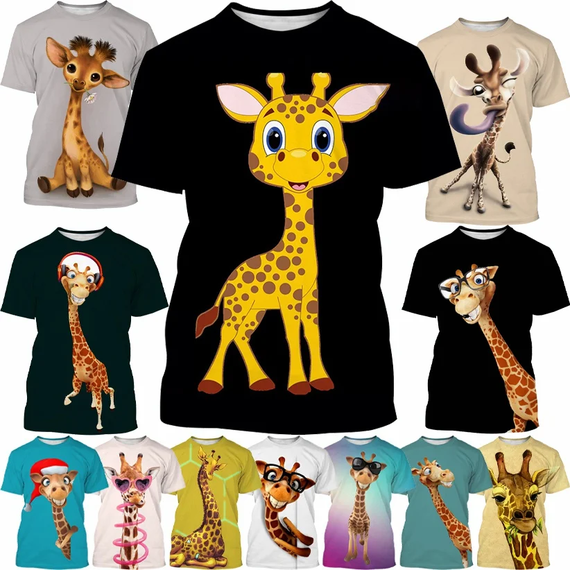New Fashion Kawaii Giraffe 3D Print T-shirt Funny Animal Men's Casual Short Sleeve Top
New Fashion Kawaii Giraffe 3D Print T-shirt Funny Animal Men's Casual Short Sleeve Top