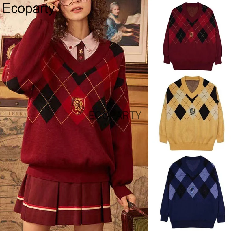 New Magic School Gryffindor Slytherin College Plaid Sweater For Man Woemn Autumn Winter Long Sleeved Fashion Leisure Pullovers
New Magic School Gryffindor Slytherin College Plaid Sweater For Man Woemn Autumn Winter Long Sleeved Fashion Leisure Pullovers