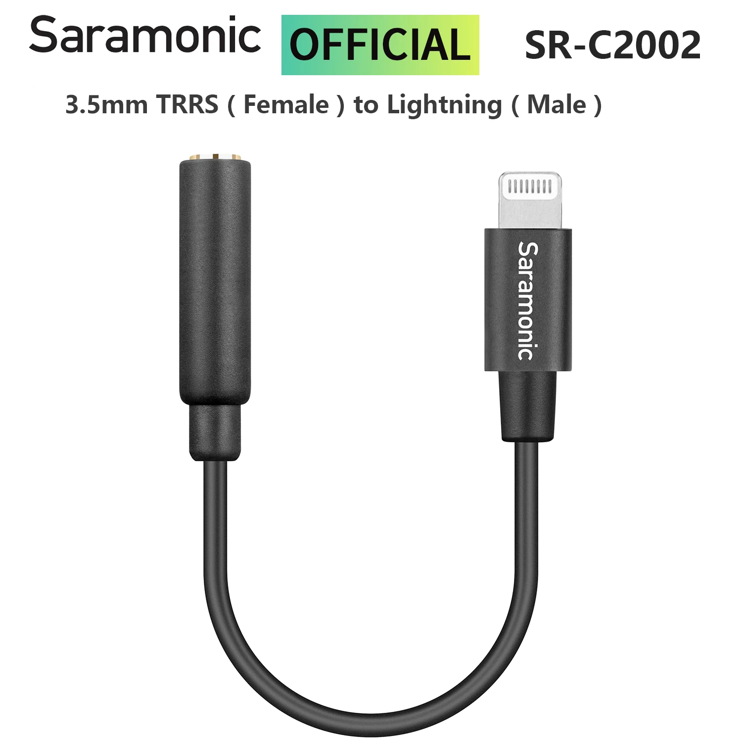 

Saramonic SR-C2002 3.5mm TRRS Female to Apple MFi Certified Lightning Microphone Adapter Cable for iPhone iPad iOS Device(6cm)