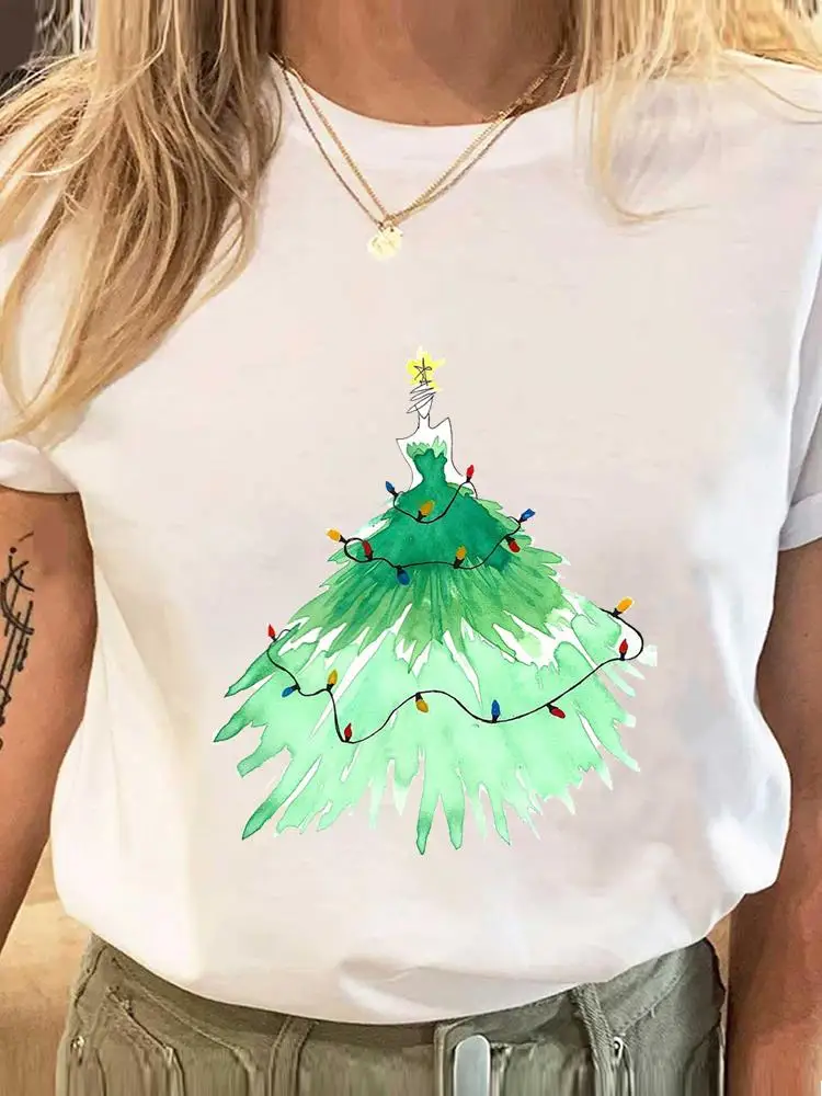 Tree Watercolor Trend Women Fashion New Year Short Sleeve Tee Print Clothes Clothing Holiday T Female Christmas Graphic T-shirts
Tree Watercolor Trend Women Fashion New Year Short Sleeve Tee Print Clothes Clothing Holiday T Female Christmas Graphic T-shirts