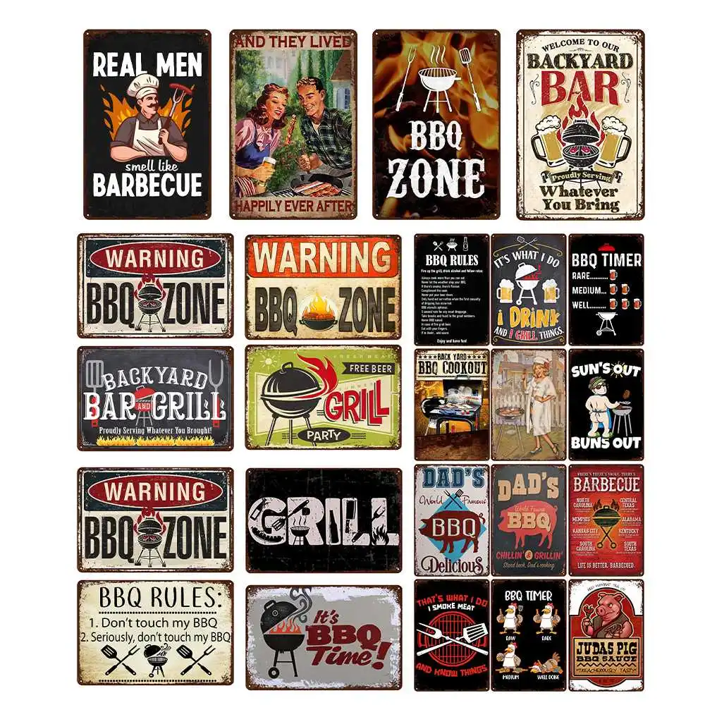 Vintage Barbecue SHOP Metal Poster BBQ Pub Tin Sign Plaque Iron Plates Printing Home BBQ Restaurant Decor
Vintage Barbecue SHOP Metal Poster BBQ Pub Tin Sign Plaque Iron Plates Printing Home BBQ Restaurant Decor