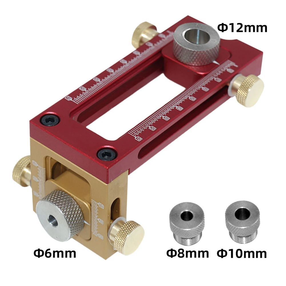 Woodworking Punch Locator High Accuracy Scale Longitudinal Adjustment Range 12 27mm 6mm/8mm/10mm/12mm Drill Sleeves
Woodworking Punch Locator High Accuracy Scale Longitudinal Adjustment Range 12 27mm 6mm/8mm/10mm/12mm Drill Sleeves
