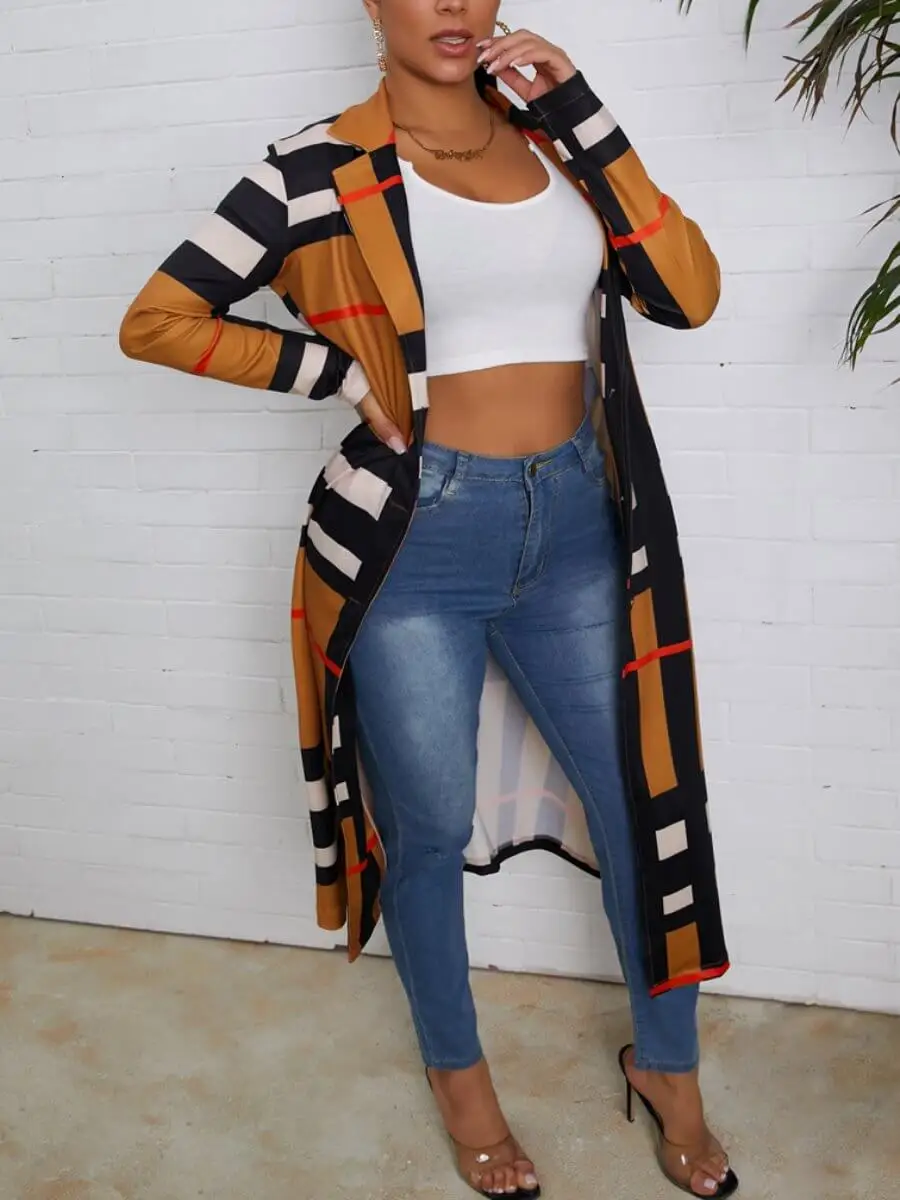 LW 2022 Autumn New Women's Plaid Print Patchwork Trench Coat Turndown Collar Loose Simple Classic Long Overcoat Female Clothing
LW 2022 Autumn New Women's Plaid Print Patchwork Trench Coat Turndown Collar Loose Simple Classic Long Overcoat Female Clothing