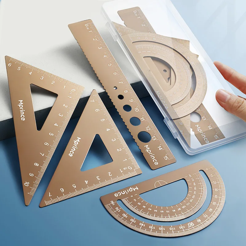 4 Pcs/Set New Ruler Set for Students Multifunctional Examination Children Metal Ruler Set Percision Measuring Tools
4 Pcs/Set New Ruler Set for Students Multifunctional Examination Children Metal Ruler Set Percision Measuring Tools