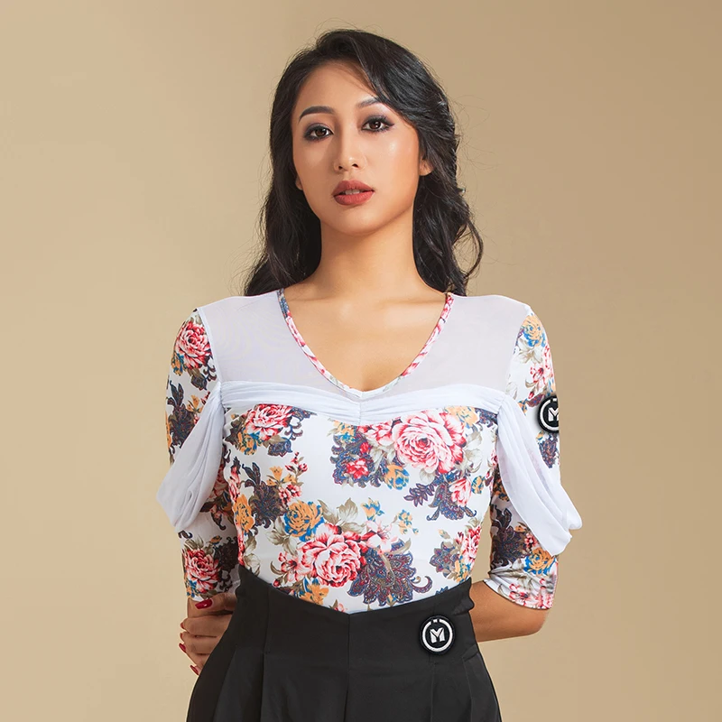 New Women Latin Dance Performance Costumes Mid-Sleeved Print Shirts Latin Dance Tops Adult Female Latin Dance Clothes DN13236
New Women Latin Dance Performance Costumes Mid-Sleeved Print Shirts Latin Dance Tops Adult Female Latin Dance Clothes DN13236