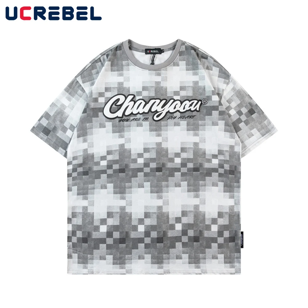 Letter Print Short Sleeve Plaid T-shirt Mens Summer High Street Loose Half-Sleeve Streetwear Casual Crew Neck Cotton Tee Men
Letter Print Short Sleeve Plaid T-shirt Mens Summer High Street Loose Half-Sleeve Streetwear Casual Crew Neck Cotton Tee Men