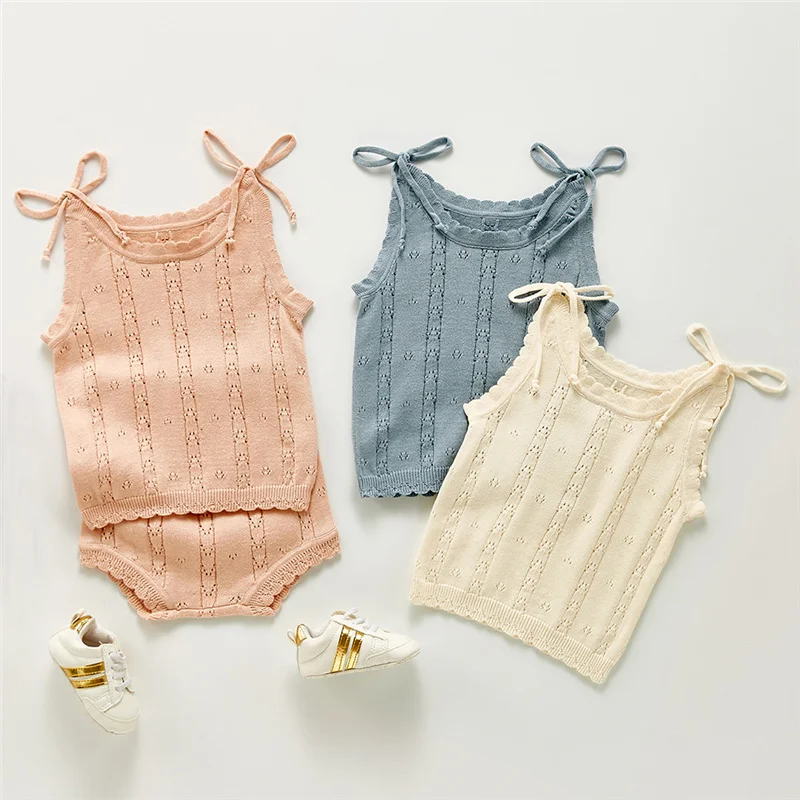 Spring Summer Toddler Baby Clothes Knitted Cute Sleeveless Top + Short Outfits Infant Girl Cotton Tops Baby Girl Clothing Set
Spring Summer Toddler Baby Clothes Knitted Cute Sleeveless Top + Short Outfits Infant Girl Cotton Tops Baby Girl Clothing Set