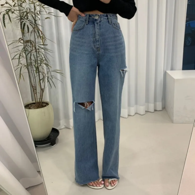 Korean Fashion Style High Waist Slim Asymmetrical Tear Ragged Edge Straight Tube Floor Dragging Denim Pants for Women 2023
Korean Fashion Style High Waist Slim Asymmetrical Tear Ragged Edge Straight Tube Floor Dragging Denim Pants for Women 2023