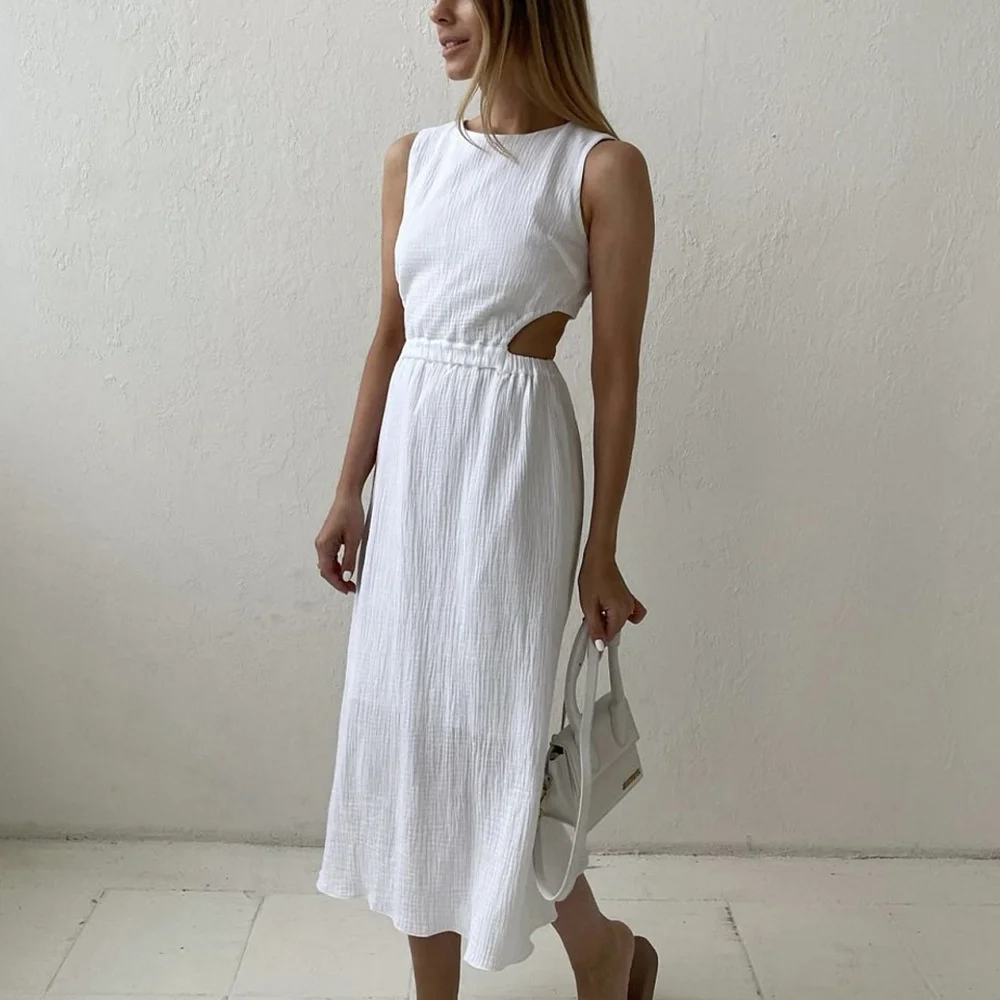 Women Double-layer Cotton Clothing Summer Traf Dress Fashion Casual Two Piece Set Back Single Breasted Open Waist Tank Top Skirt
Women Double-layer Cotton Clothing Summer Traf Dress Fashion Casual Two Piece Set Back Single Breasted Open Waist Tank Top Skirt