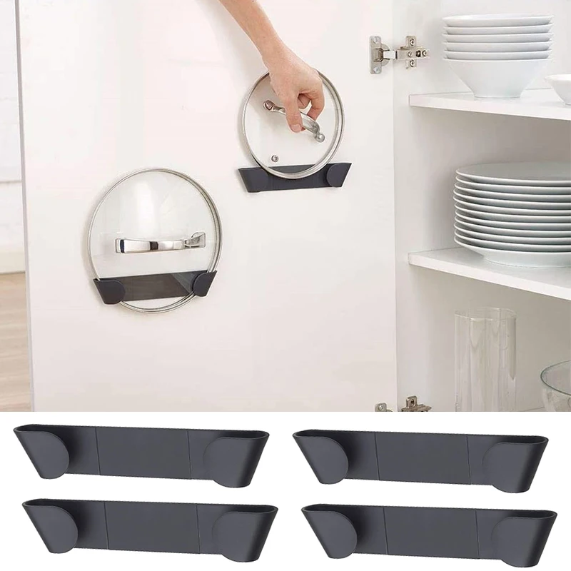 4Pcs Pot Rack Wall-Mounted No Punching Self-Adhesive Household Kitchen Storage Holder Pan Lid Organizer Pot Cover Rack
4Pcs Pot Rack Wall-Mounted No Punching Self-Adhesive Household Kitchen Storage Holder Pan Lid Organizer Pot Cover Rack
