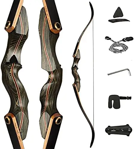 Archery 60" Takedown Recurve Bow Traditional Bows Handmade Laminated Limbs Right-Hand/Left-Hand Riser for Hunting Practice T
Archery 60" Takedown Recurve Bow Traditional Bows Handmade Laminated Limbs Right-Hand/Left-Hand Riser for Hunting Practice T