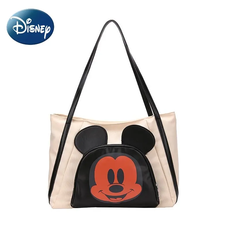 

Сумка-тоут женская холщовая, милая сумочка на плечо с мультяшным рисунком, дизайнерский саквояж для покупок, большой вместимости, Disney