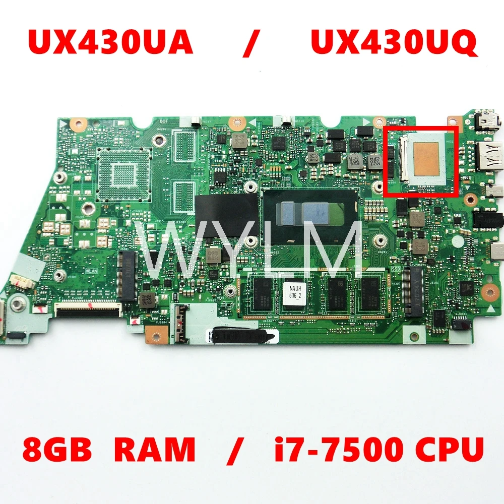 UX430UA UX430UQ i7-7500CPU 8GB RAM Mainboard For Asus UX430U UX430UA UX430UQ U4100U U4100 Laptop Motherboard 100% Test
UX430UA UX430UQ i7-7500CPU 8GB RAM Mainboard For Asus UX430U UX430UA UX430UQ U4100U U4100 Laptop Motherboard 100% Test