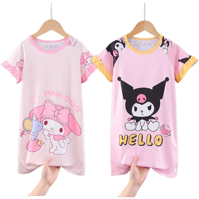 Sanrios аниме My Melody Cinnamoroll Kuromi мультфильм Милая Детская домашняя одежда ночная рубашка для девочек пижама с коротким рукавом юбка платье
Sanrios аниме My Melody Cinnamoroll Kuromi мультфильм Милая Детская домашняя одежда ночная рубашка для девочек пижама с коротким рукавом юбка платье