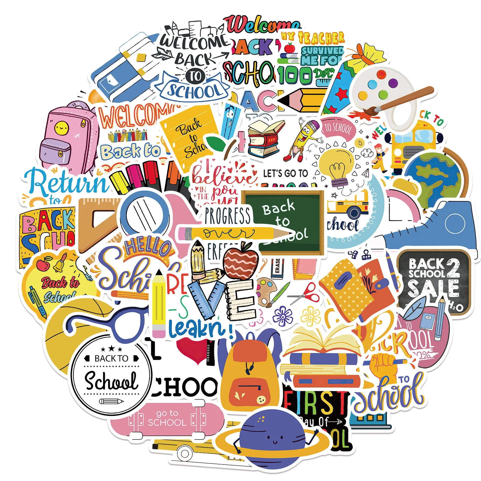 50pcs Back to School supplies for the opening season Stickers Cartoon Decal Decoration DIY Diary Scrapbook Suitecase Guitar
50pcs Back to School supplies for the opening season Stickers Cartoon Decal Decoration DIY Diary Scrapbook Suitecase Guitar