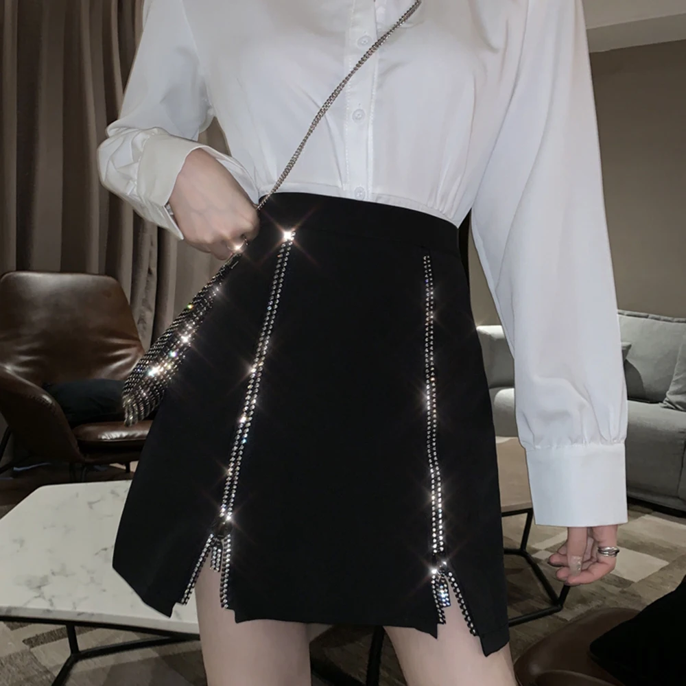

hot drill 2022 Fashion Long Mid-calf Denim And polka dots Patchwork Skirt For Women S-2XL High Waist Summer A-line