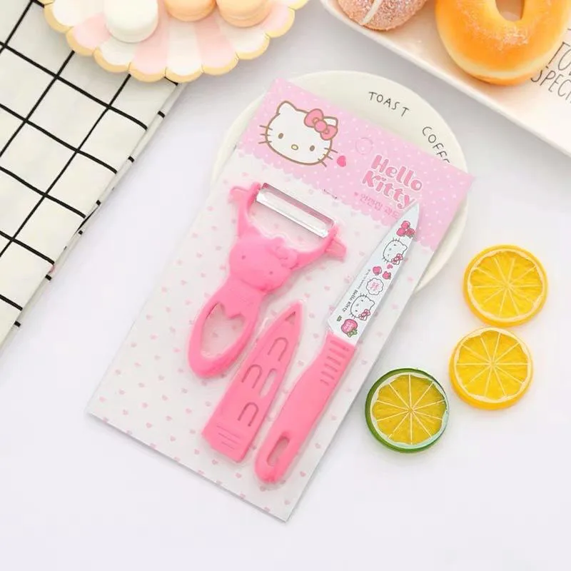 Kawaii Hellokittys Sanrio Kitchenware Stainless Steel Fruit Knife Peeler Scraper Set Kitchen Supplies Household Kitchen Knife
Kawaii Hellokittys Sanrio Kitchenware Stainless Steel Fruit Knife Peeler Scraper Set Kitchen Supplies Household Kitchen Knife