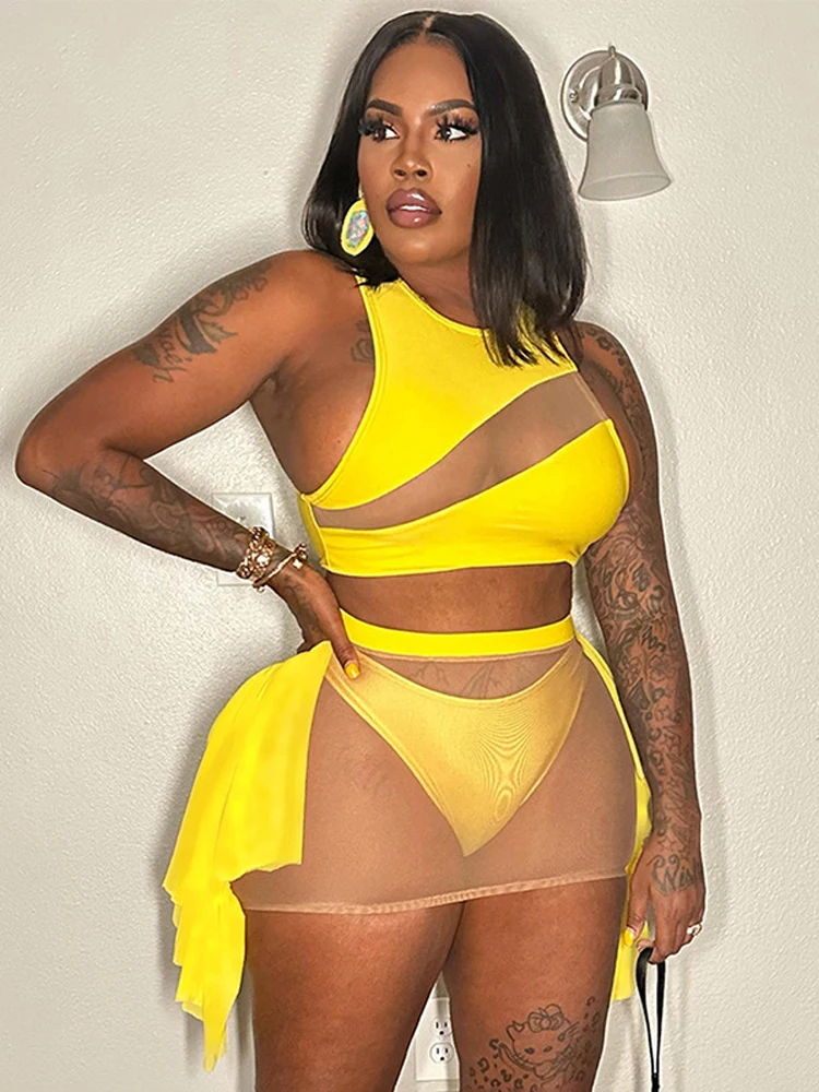 Two Piece Set Outfits Women Sexy Sleeveless Mesh Crop Tops Mini Skirts Suits 2023 Summer Matching Sets Party Club Beach Clothing
Two Piece Set Outfits Women Sexy Sleeveless Mesh Crop Tops Mini Skirts Suits 2023 Summer Matching Sets Party Club Beach Clothing