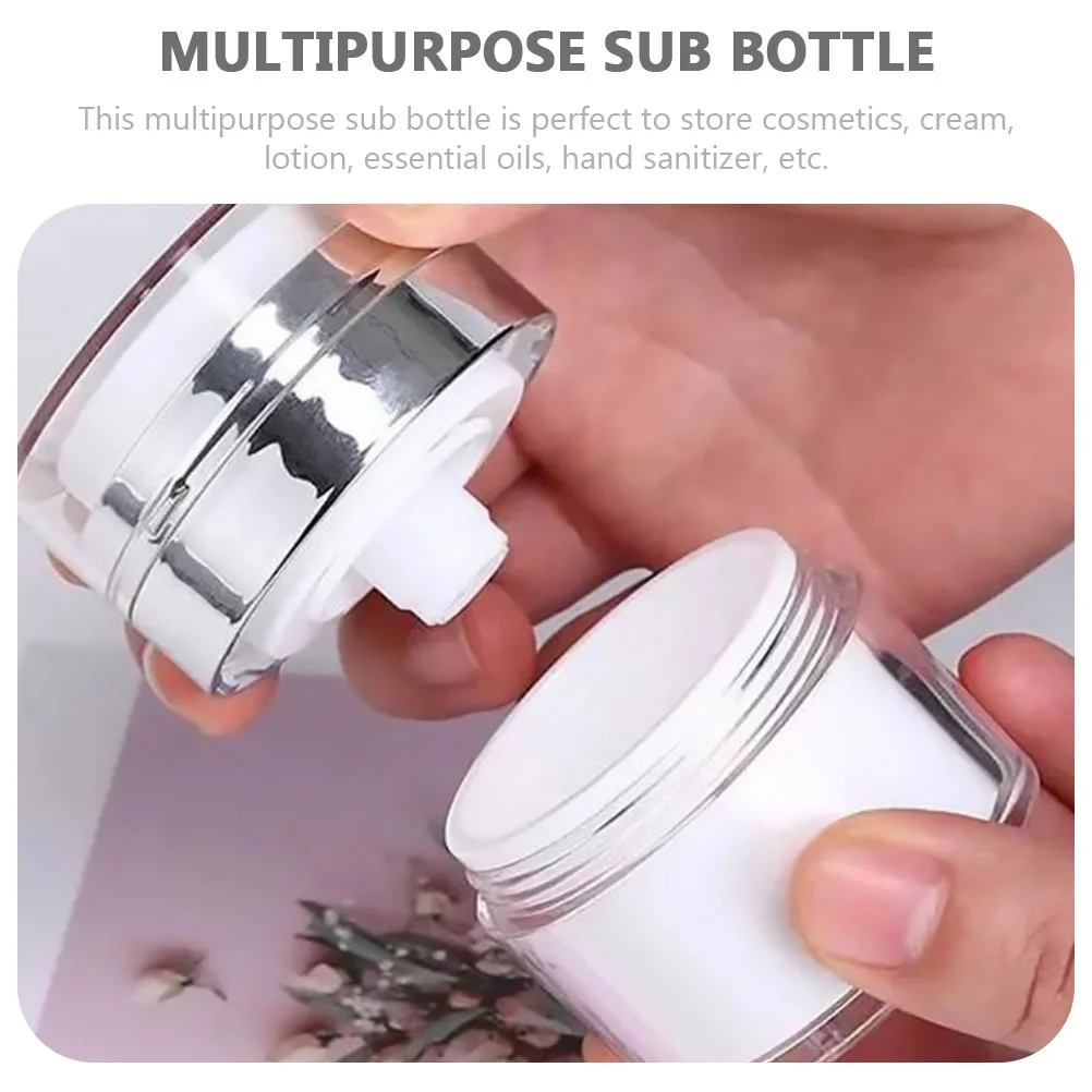 3 Pcs Press Cream Jar Airless Lotion Bottle Multipurpose Pump Container Makeup Containers Portable Travel Sub Cosmetics Storage
3 Pcs Press Cream Jar Airless Lotion Bottle Multipurpose Pump Container Makeup Containers Portable Travel Sub Cosmetics Storage