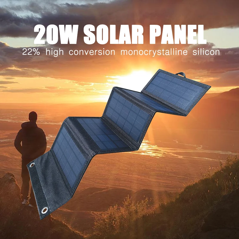 20W USB 5V DC 12V Solar Panel Kit Complete Portable For Outdoor Travel Camping Hiking Mobile Phone Power Bank Charging
20W USB 5V DC 12V Solar Panel Kit Complete Portable For Outdoor Travel Camping Hiking Mobile Phone Power Bank Charging