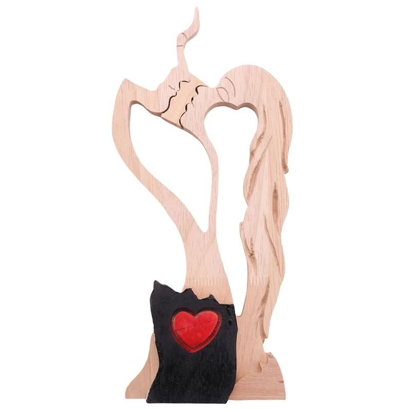 Love Eternal Wood Ornaments Wooden-Heart Desktop Sculpture Couple Kissing Statue Love Art Ornaments For Home Decorations
Love Eternal Wood Ornaments Wooden-Heart Desktop Sculpture Couple Kissing Statue Love Art Ornaments For Home Decorations