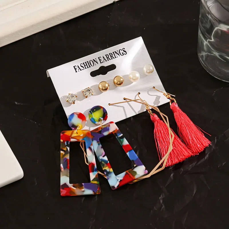 Geometric Acrylic Tassel Earrings Set For Women's Metal Hoop Earrings Female Drop Earrings 2021 Bohemia Trend Fashion Jewelry
Geometric Acrylic Tassel Earrings Set For Women's Metal Hoop Earrings Female Drop Earrings 2021 Bohemia Trend Fashion Jewelry