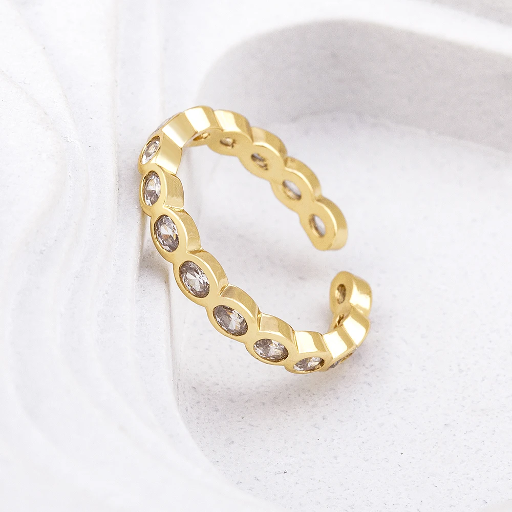 AIBEF Korean Fashion Roung Pave Zircon Finger Rings For Women Creative Simple Adjustable Ring Stackable Jewelry
AIBEF Korean Fashion Roung Pave Zircon Finger Rings For Women Creative Simple Adjustable Ring Stackable Jewelry