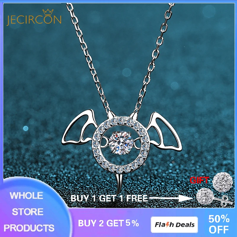 JECIRCON 0.3 Carat D Color Sparkling Moissanite Necklace for Women 925 Sterling Silver Bat Pendant Necklace Plated pt950 Jewelry
JECIRCON 0.3 Carat D Color Sparkling Moissanite Necklace for Women 925 Sterling Silver Bat Pendant Necklace Plated pt950 Jewelry