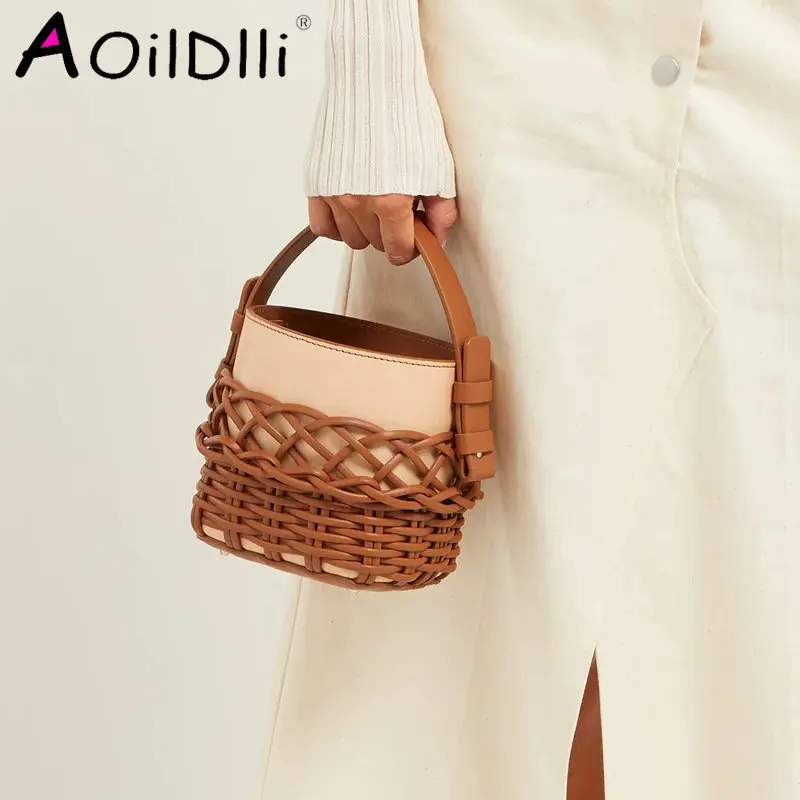 

Женские мини-сумки, небольшого размера, сумка через плечо для женщин, открывающаяся на шнурке, ПУ, Высококачественная стильная сумка в форме корзины,